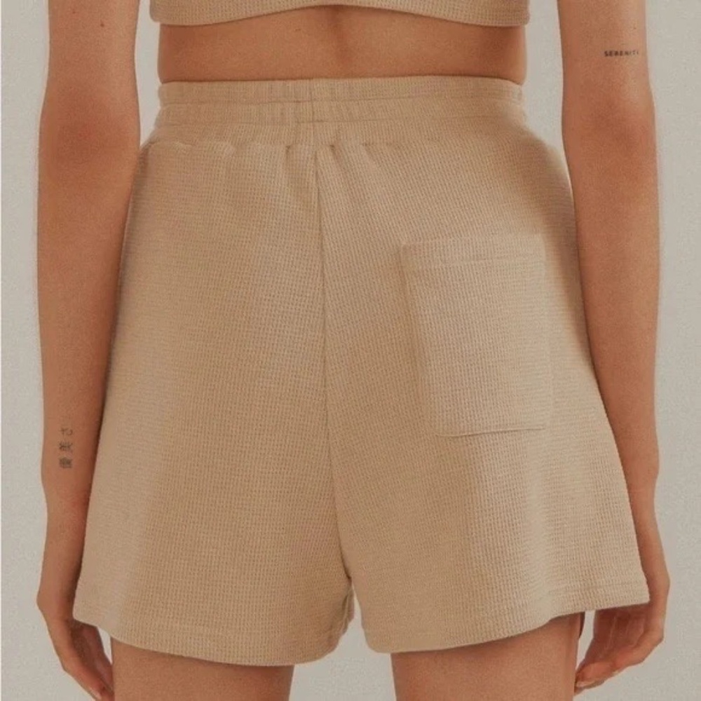 Vacancy Supply After Sun Waffle Shorts in Beige